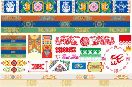 藏族纹饰花纹矢量素材藏式图片