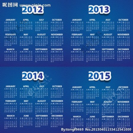 20122015年日历图片