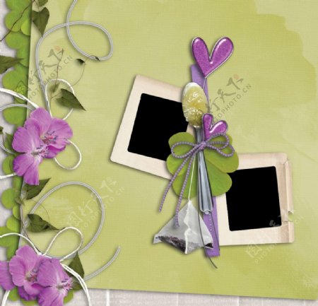 花朵花藤相框图片