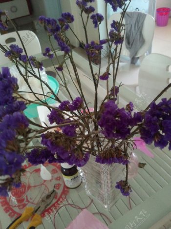 紫色插花图片