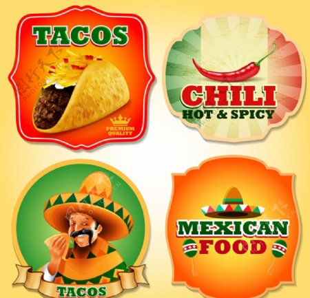 墨西哥美食标签图片