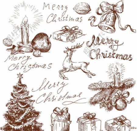 手绘圣诞节背景图片
