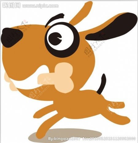 卡通米黄色小狗狗图片