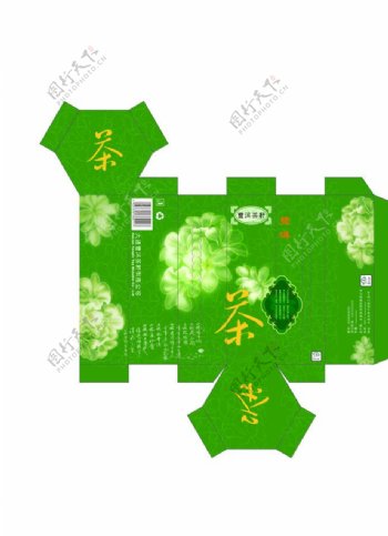 茶包装盒设计绿色图片