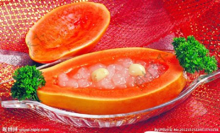 木瓜炖雪哈图片