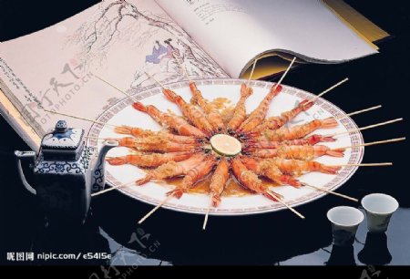 中式传统美食炸蝦图片