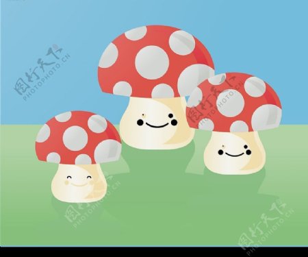 可爱的卡通蘑菇人图片