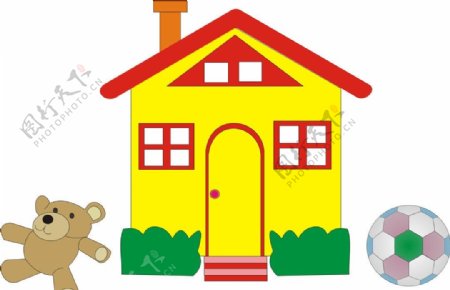 幼儿画足球和房子图片