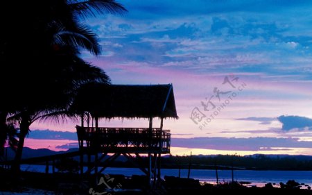 锡亚岛的黄昏图片