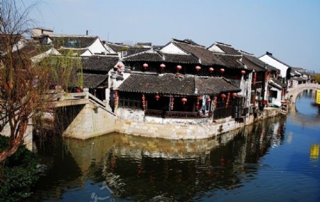 古镇西塘的水边建筑图片