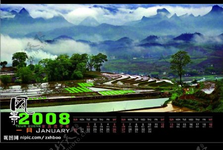 2008风景台历图片