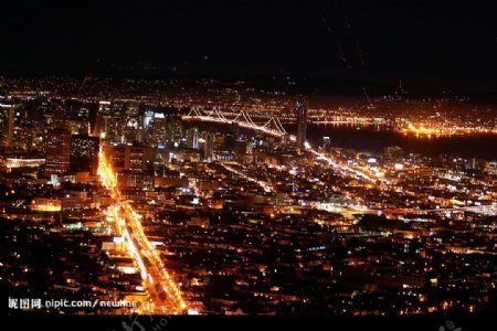 舊金山的夜景图片