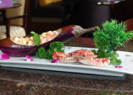 西餐海鲜美食菜式蟹花蟹图片