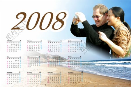 2008年日历表图片