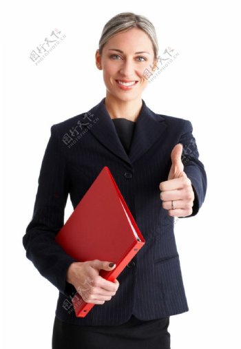 商务美女竖起大拇指成功图片