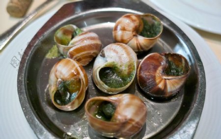 法國海鮮大餐中的蝸牛图片