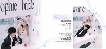 嗒利亚公主宽幅婚纱模版八图片