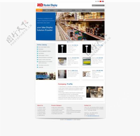 外贸公司英文网站PSD分层模板图片