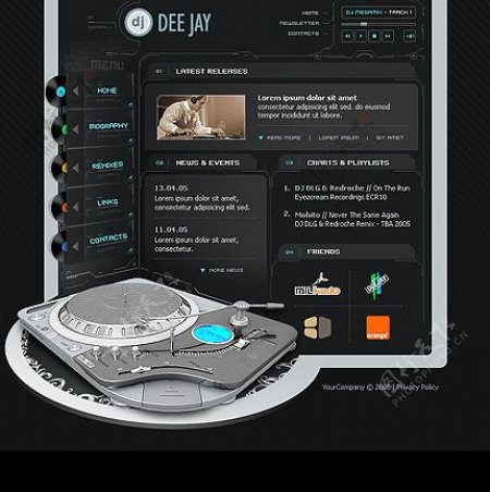 极酷CD唱片FLASH网站flashpsdhtml图片