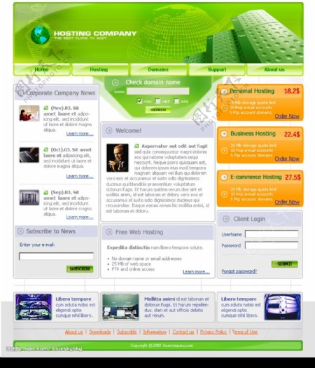绿色风格企业网站模板图片