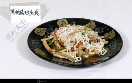 茶树菇炒鱼线图片