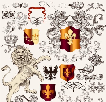 欧式狮子花纹图片