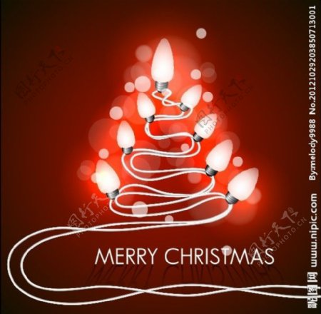 创意灯泡圣诞树图片