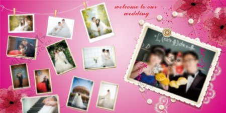 婚礼照片背景墙图片