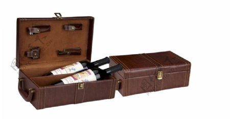 高档葡萄酒皮盒图片
