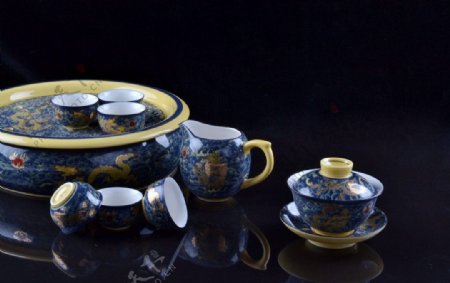 双龙戏珠茶具图片
