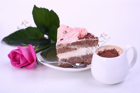 玫瑰与蛋糕图片