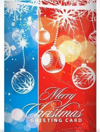 圣诞贺卡传单动感线条圣诞球图片