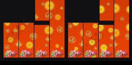 春节大门柱包柱画图片
