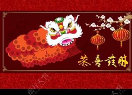 中国春节舞狮图片