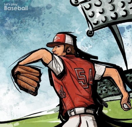 漫画棒球体育运动图片