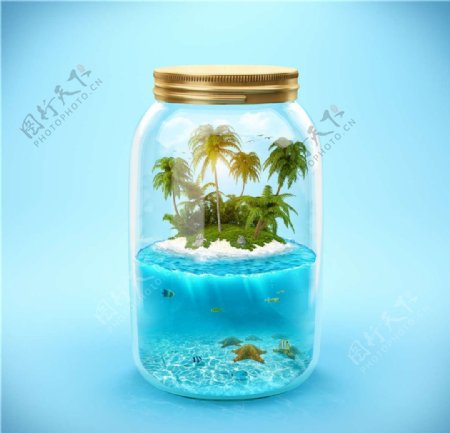 热带沙滩创意广告图片