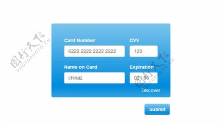 信用卡表单验证插件图片