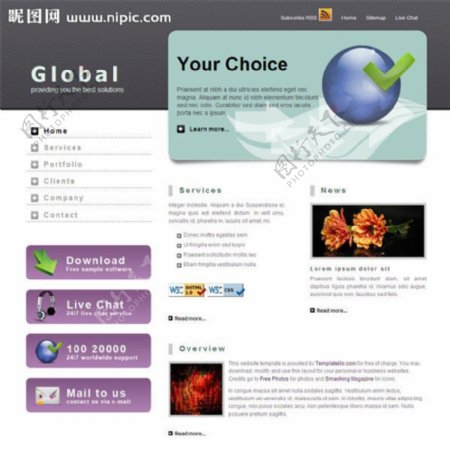 全球网站网页模板图片