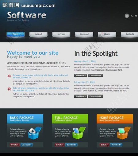 软件公司网页模板图片