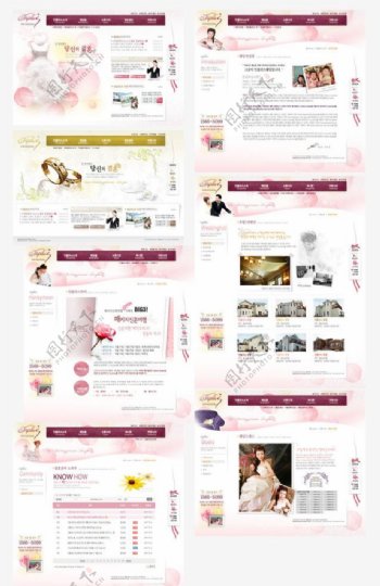 韩国国际婚纱摄影公司网页模板图片