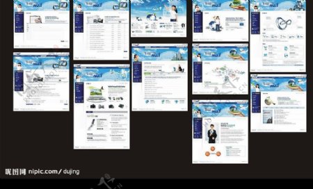 网络商务科技公司网页模板图片