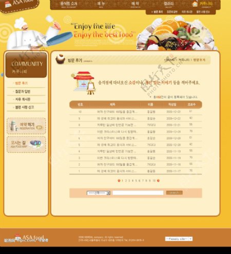 餐饮美食类网站韩国模板77PSD图片