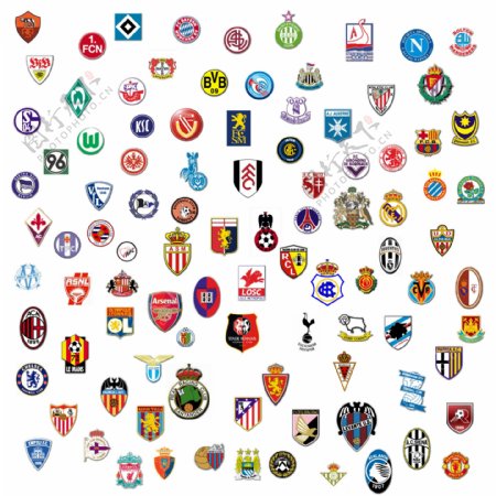 欧洲部分足球俱乐部队徽图标部分图标未分层图片