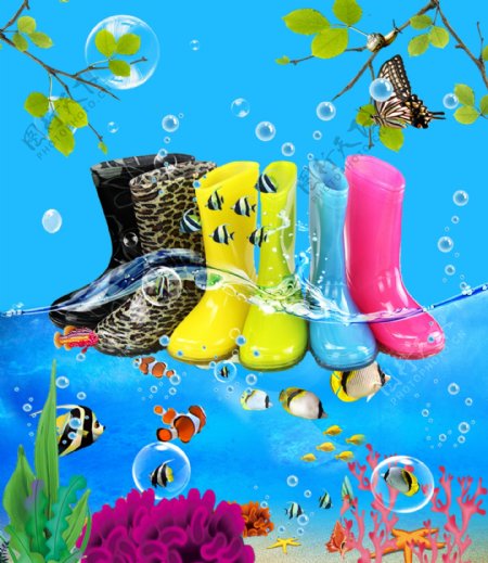 可爱雨鞋图片