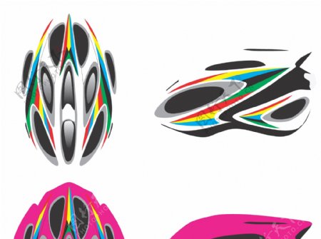 自行车头盔设计矢量图图片