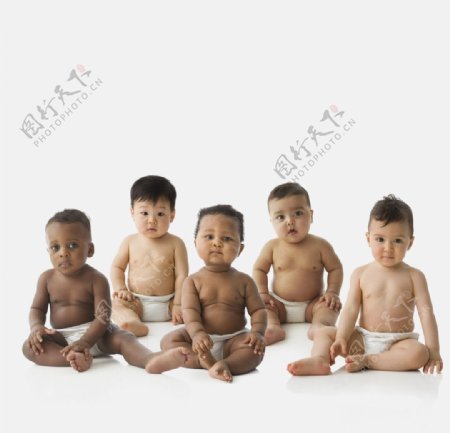 一群坐着的婴儿宝宝图片