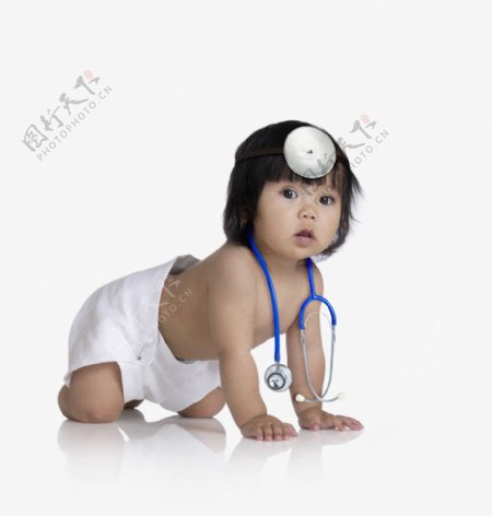 扮成医生的宝宝婴儿图片