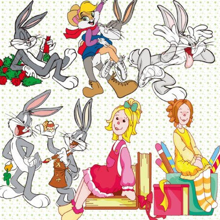 兔子与女孩图片