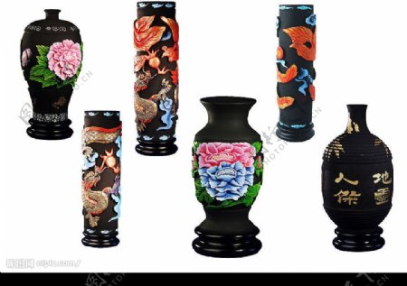 碳雕花瓶柱图片
