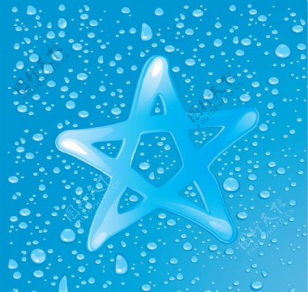 蓝色水珠水滴星星图片